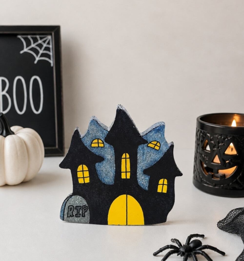 Acetate Halloween Haunted House Small Hair Claw Clip New